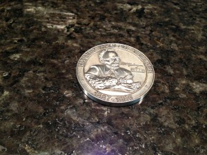Harvey Harlow Nininger/Canyon Diablo Meteorite coin #082. This was a gift from Dr Arnaud Mignan from The Tricottet Collection. Thanks Dr A. Just for fun it weighs 50.8 grams.