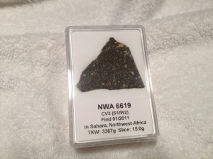 This slice displays a few baby blue chondrules